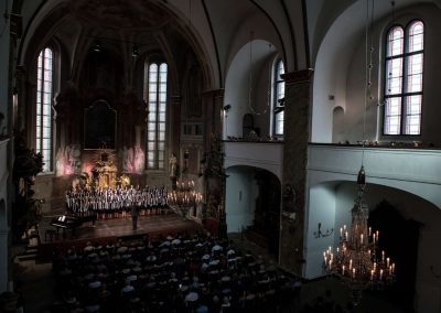 Závěrečný koncert Radost Praha, 22.6.2023, kostel sv. ŠImona a Judy, pohled na interiér kostela.